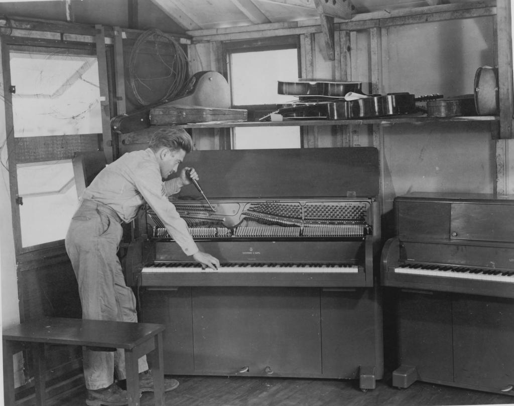 Tuning Steinway Victory Vertical Pianos during World War II